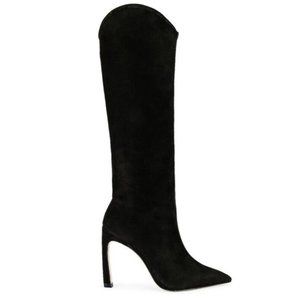 Schultz Sz 9 9B Maryana Sculpt Nubuck Boot In Black knee high